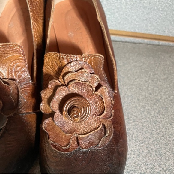Spring Step L'Artiste Noora sz 6.51 Women's Pump style shoes Floral Design Brown - Picture 5 of 8